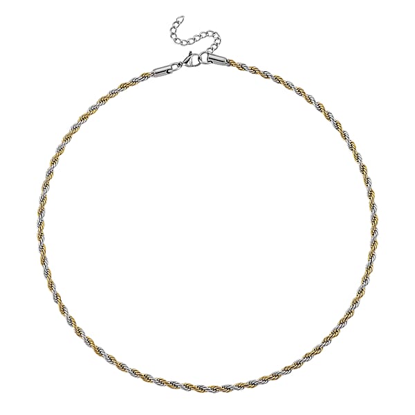 Shop Lc Rope Chain Necklace In ION Plated YG And Stainless Steel 20-22 Inches