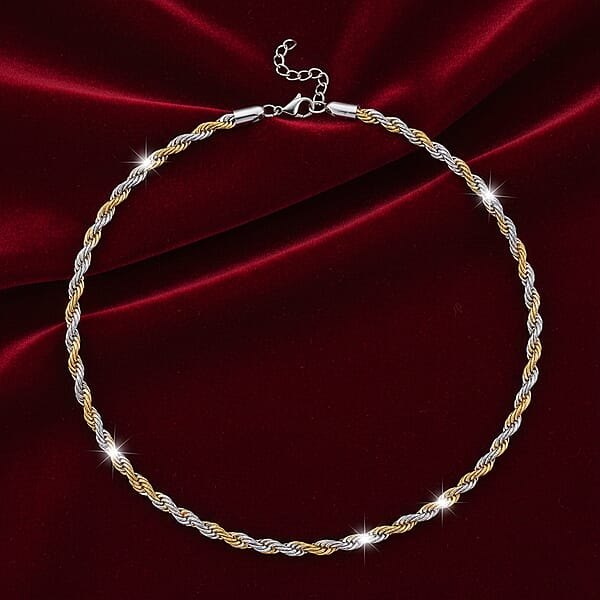 Shop Lc Rope Chain Necklace In ION Plated YG And Stainless Steel 20-22 Inches