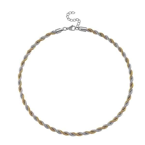 Shop Lc Rope Chain Necklace In ION Plated YG And Stainless Steel 20-22 Inches