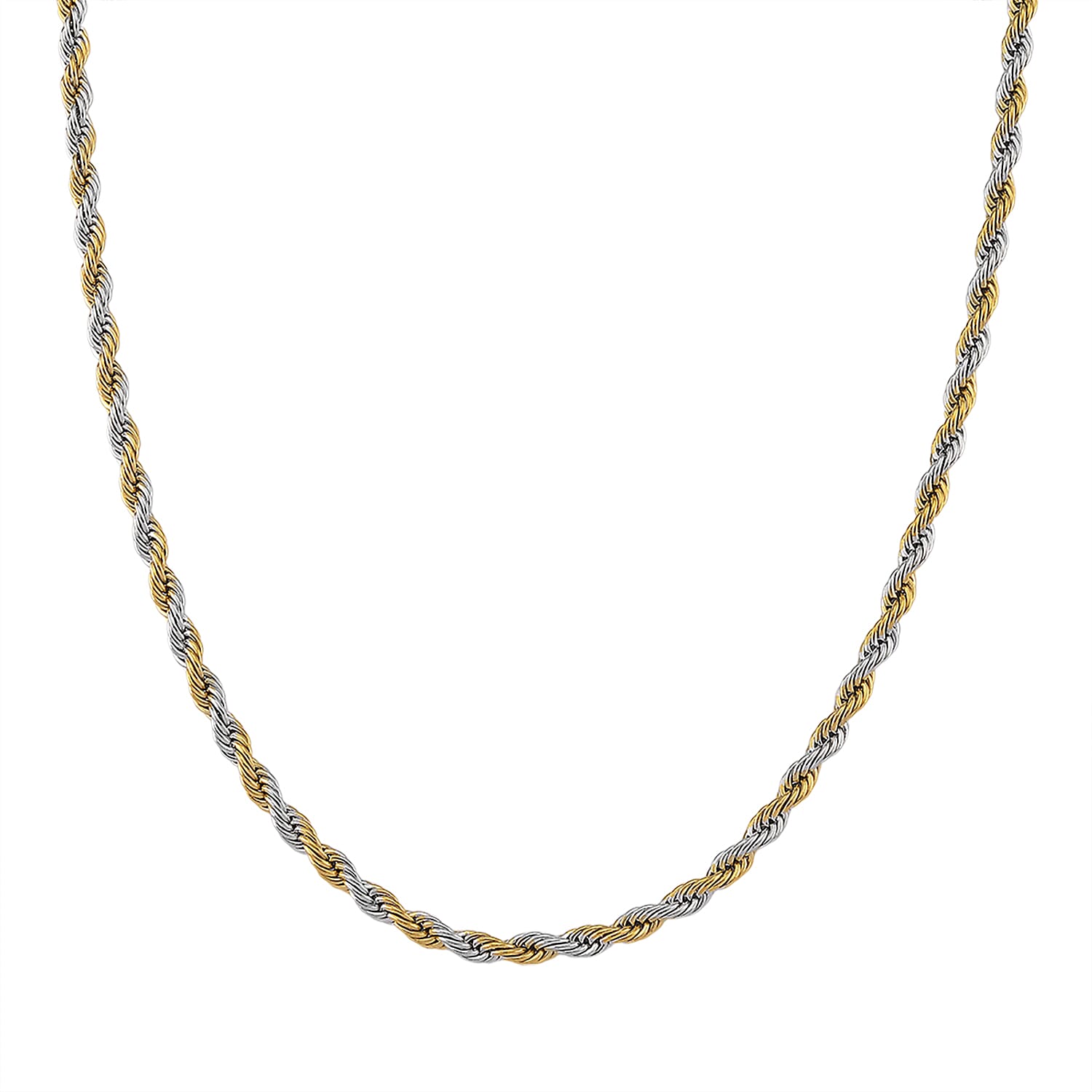 shop lc Rope Chain Necklace in ION Plated YG and Stainless Steel 20-22 Inches
