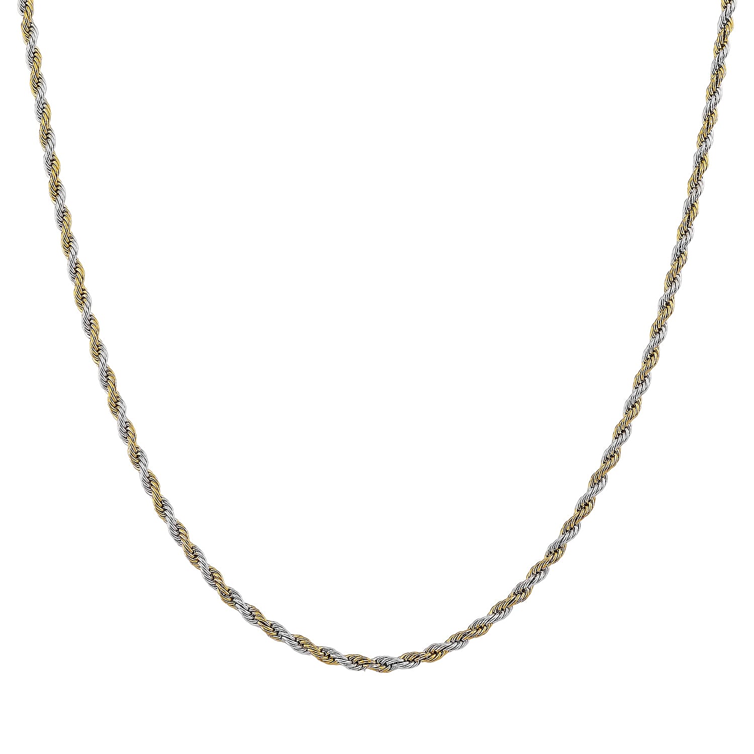 shop lc Rope Chain Necklace in ION Plated YG and Stainless Steel 20-22 Inches
