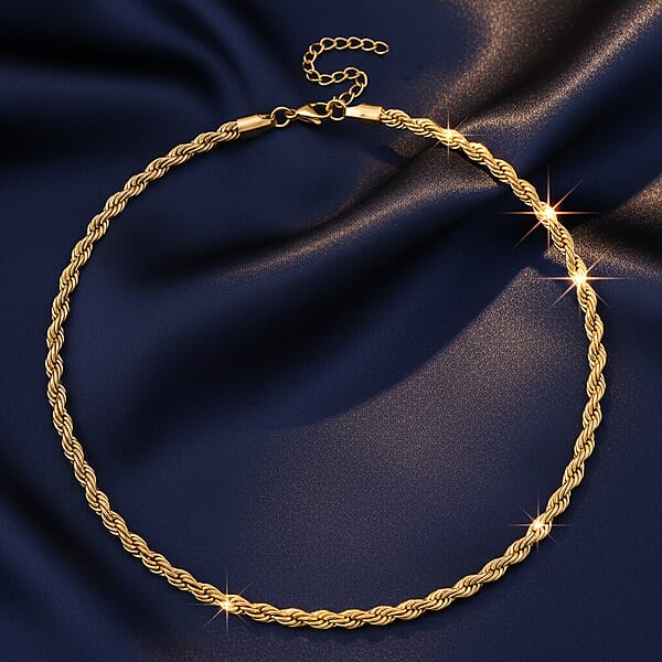 Shop Lc Rope Chain Necklace In ION Plated YG Stainless Steel 20-22 Inches