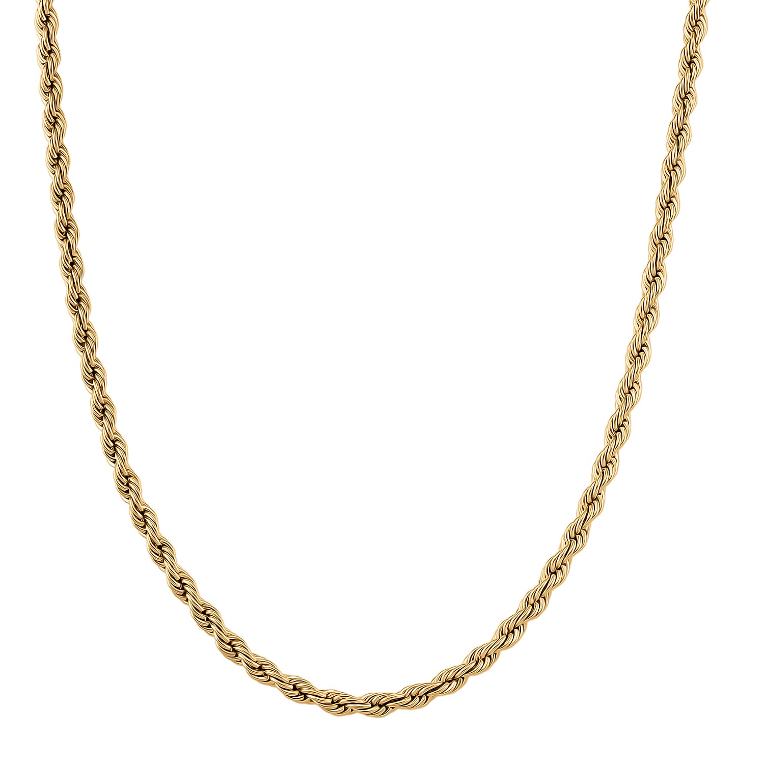 shop lc Rope Chain Necklace in ION Plated YG Stainless Steel 20-22 Inches