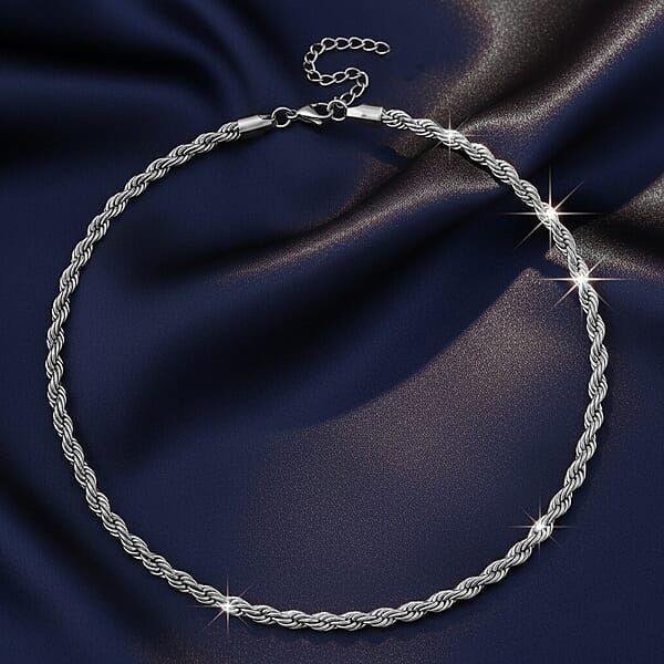 Shop Lc Rope Chain Necklace In Stainless Steel 20-22 Inches