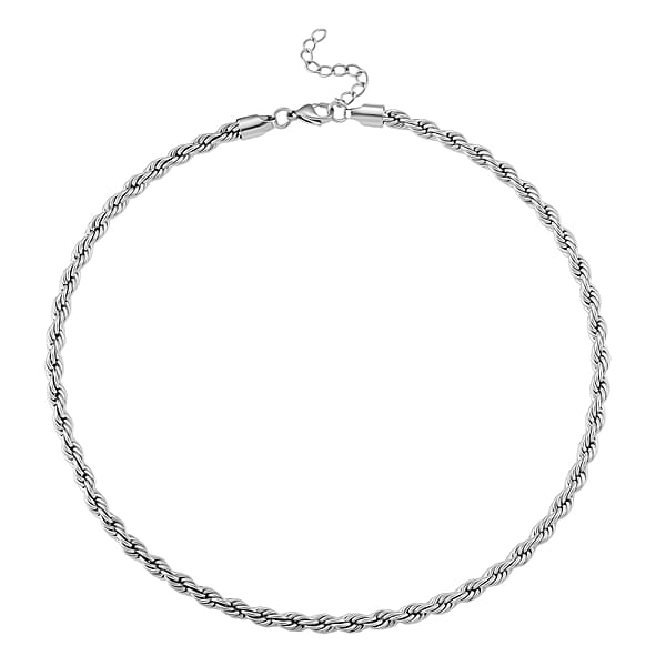 Shop Lc Rope Chain Necklace In Stainless Steel 20-22 Inches
