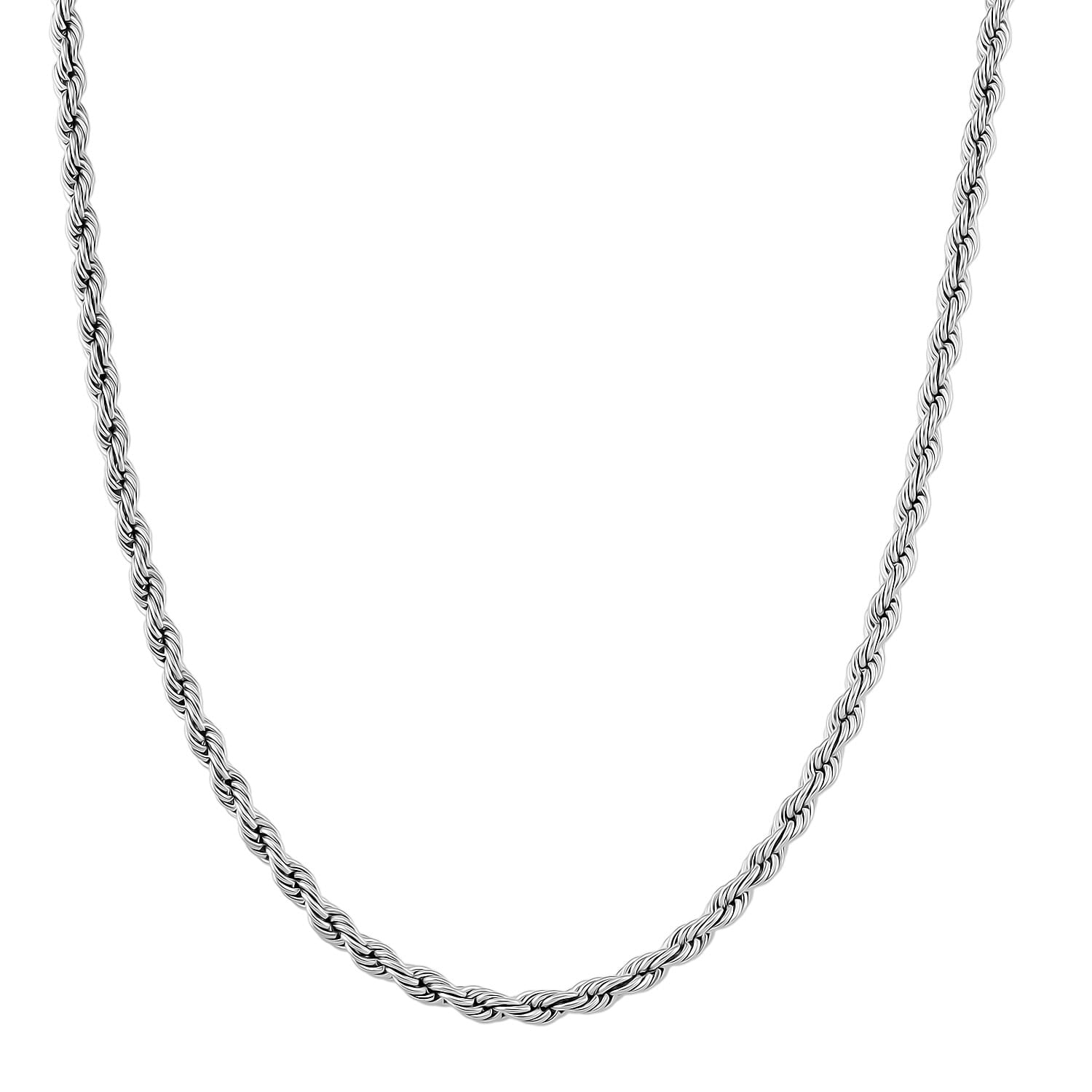 shop lc Rope Chain Necklace in Stainless Steel 20-22 Inches