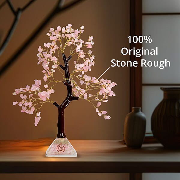 Shop Lc Rose Quartz Gemstone Tree With Pyramid Orgone Base (Approx. 0.881 Lbs)