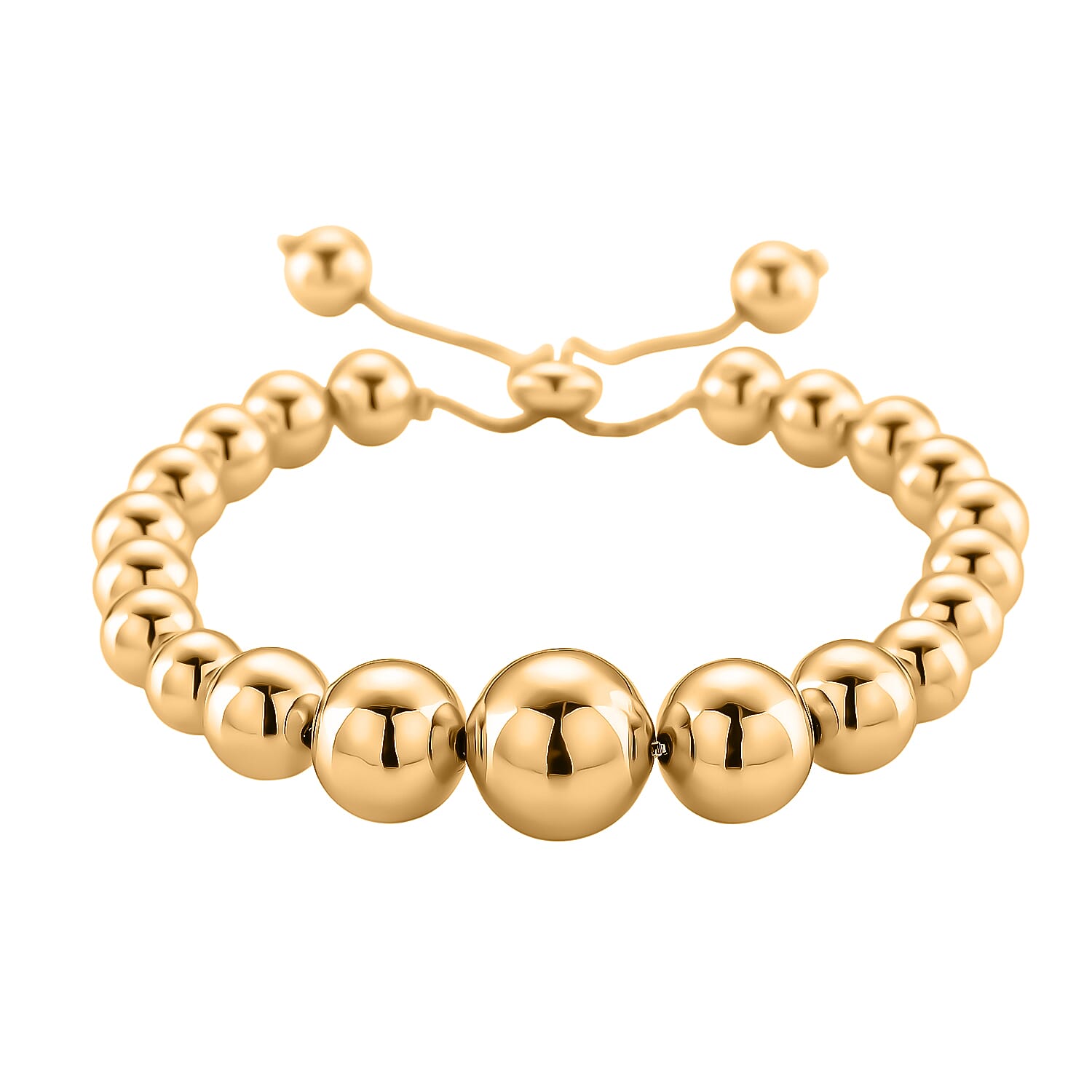 shop lc Round Shape Beaded Chain Bracelet in Goldtone (6-9In)