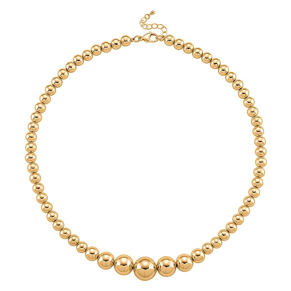 Shop Lc Round Shape Beaded Chain Necklace In Goldtone 20-22 Inches