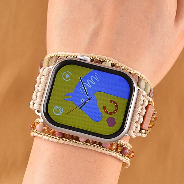 Shop Lc S9 Multi Functional Smart Watch With White Silicone And 3-Row Jasper Strap