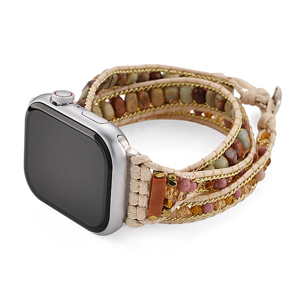 Shop Lc S9 Multi Functional Smart Watch With White Silicone And 3-Row Jasper Strap