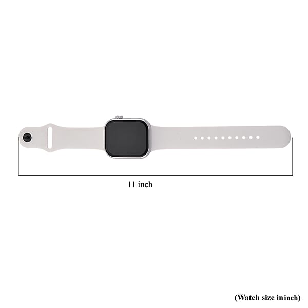 Shop Lc S9 Smart Multi-functional Silver Smart Watch With White Silicone Strap And Robot Pendant Necklace (36 Inches) In Silvertone