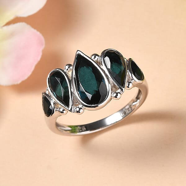 Shop Lc Sajen Silver Doublet Indigo Tourmaline Celestial Quartz Ring In Rhodium Over Sterling Silver 5.50 Ctw