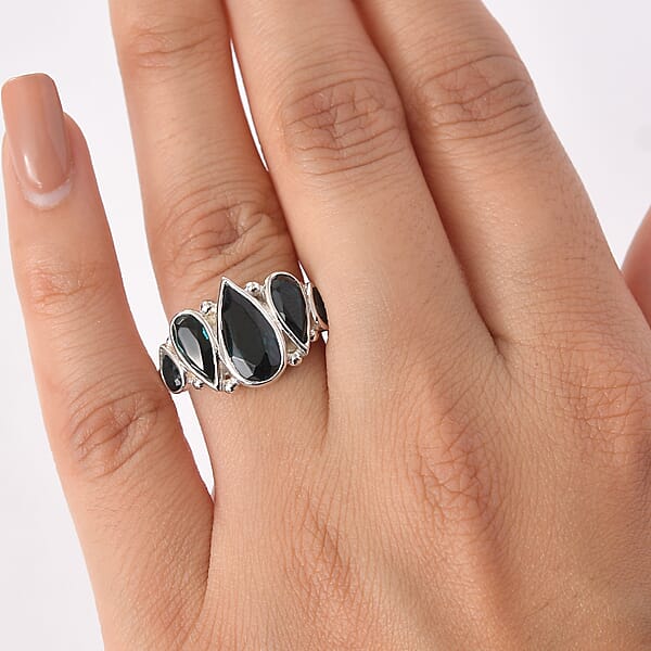 Shop Lc Sajen Silver Doublet Indigo Tourmaline Celestial Quartz Ring In Rhodium Over Sterling Silver 5.50 Ctw