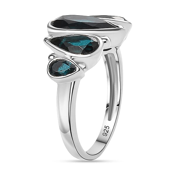 Shop Lc Sajen Silver Doublet Indigo Tourmaline Celestial Quartz Ring In Rhodium Over Sterling Silver 5.50 Ctw