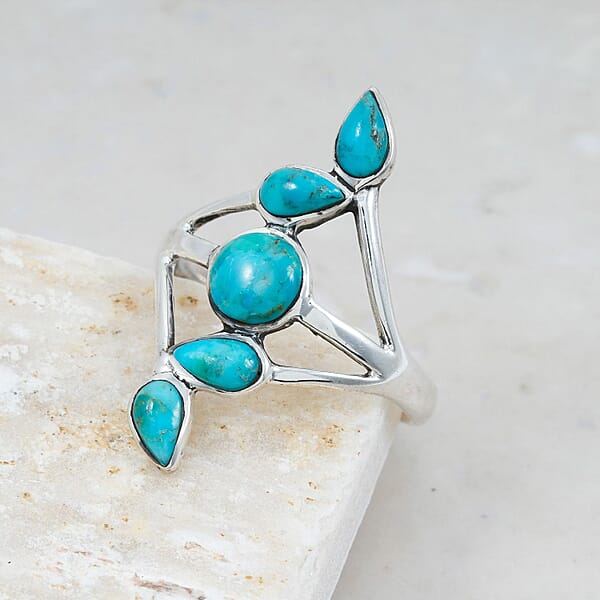 Shop Lc Santa Fe Style Kingman Turquoise 0.75 Ctw Ring In Sterling Silver
