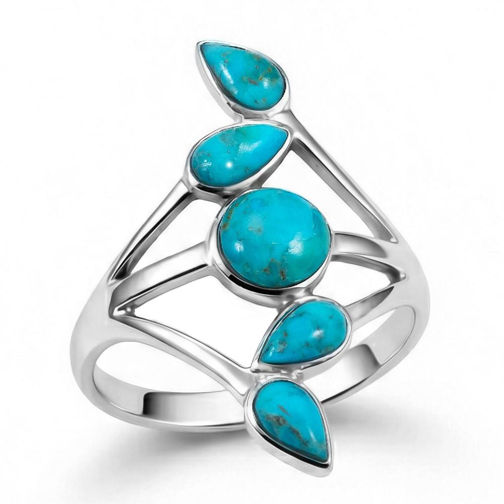 shop lc Santa Fe Style Kingman Turquoise 0.75 ctw Ring in Sterling Silver