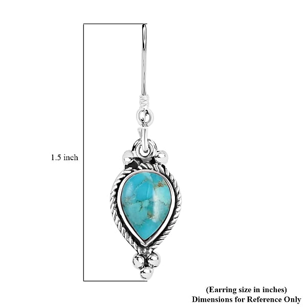 Shop Lc Santa Fe Style Kingman Turquoise 1.00 Ctw Earrings In Sterling Silver Silver Solitaire Earrings Silver Jewelry For Women