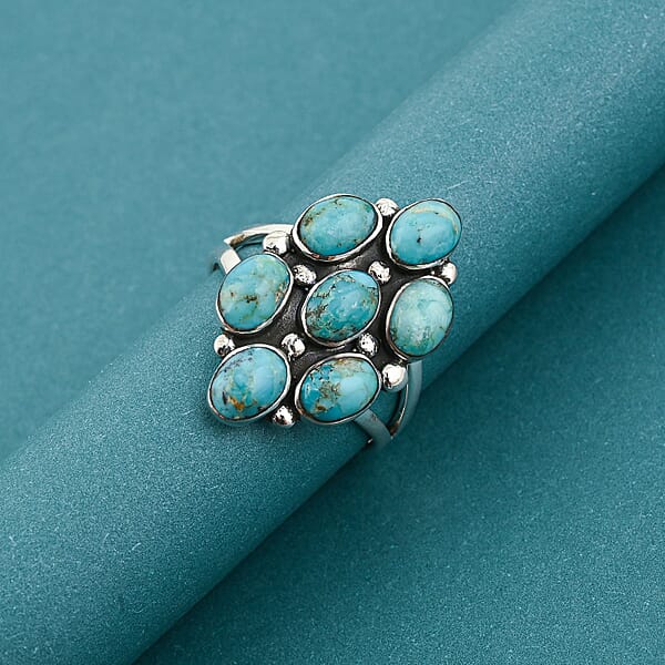 Shop Lc Santa Fe Style Kingman Turquoise 1.05 Ctw Ring In Sterling Silver