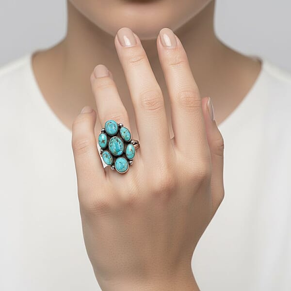Shop Lc Santa Fe Style Kingman Turquoise 1.05 Ctw Ring In Sterling Silver