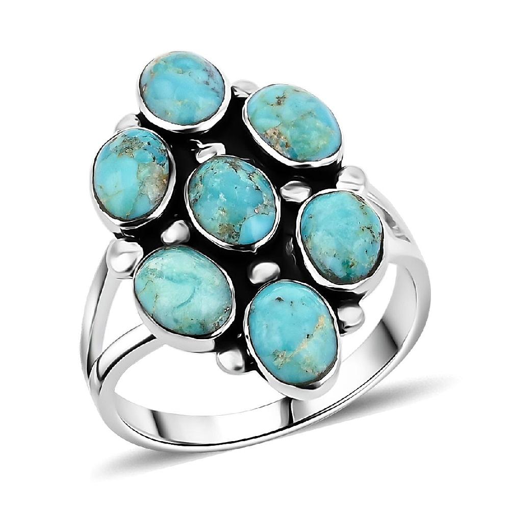 shop lc Santa Fe Style Kingman Turquoise 1.05 ctw Ring in Sterling Silver