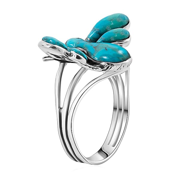 Shop Lc Santa Fe Style Kingman Turquoise 1.25 Ctw Ring In Sterling Silver