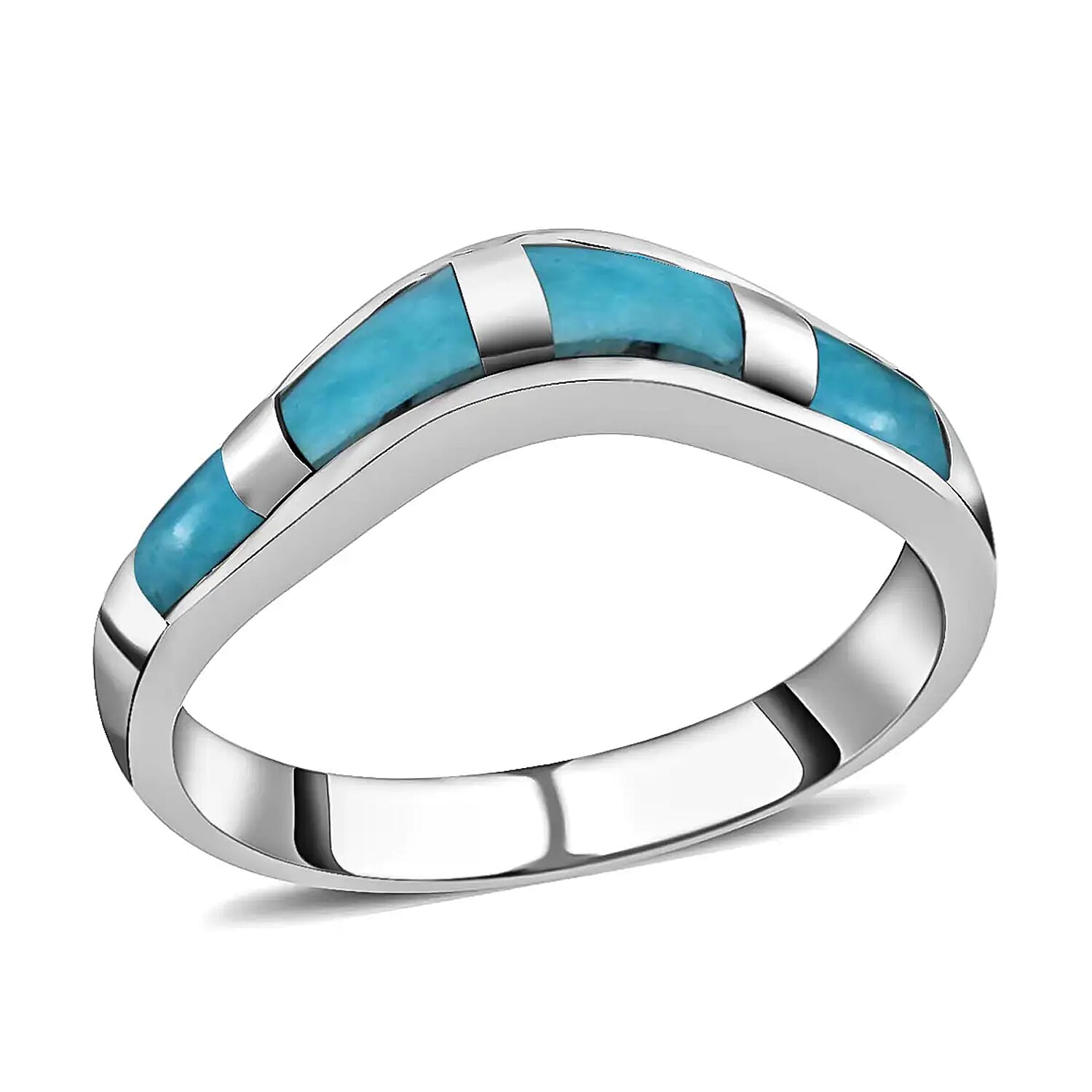shop lc Santa Fe Style Kingman Turquoise 1.75 ctw Band Ring in Sterling Silver Boho Western Turquoise Jewelry for Women Wishbone Engagement Band