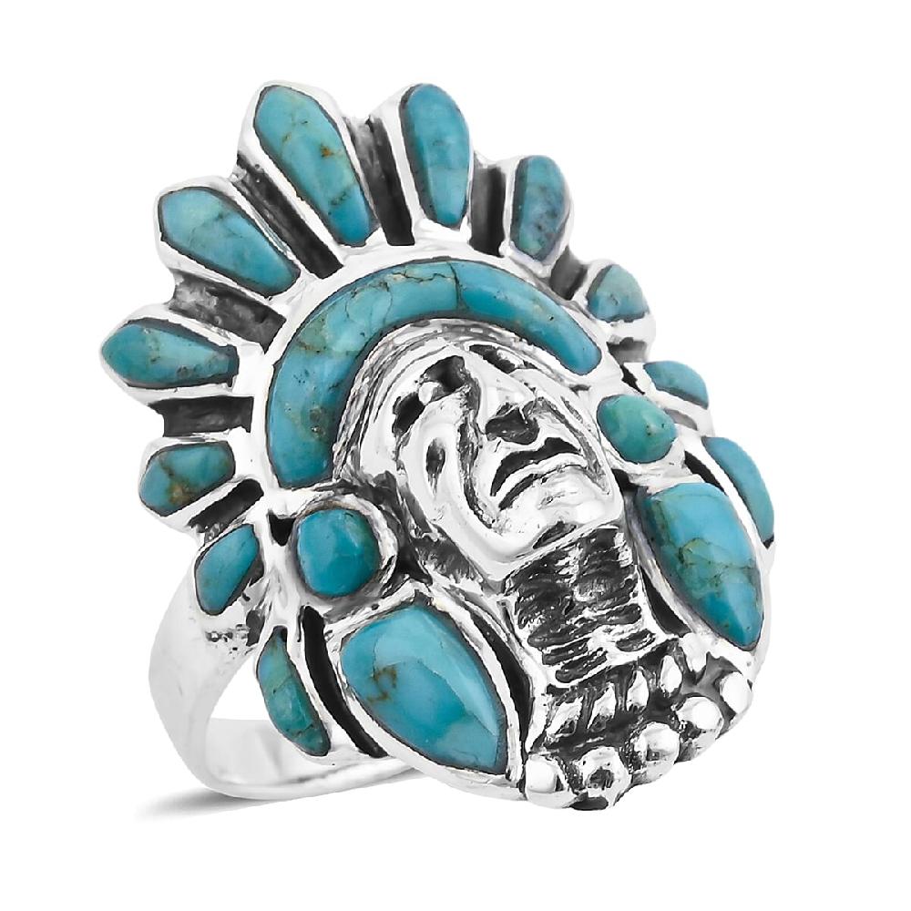 shop lc Santa Fe Style Kingman Turquoise 16.00 ctw Ring in Sterling Silver