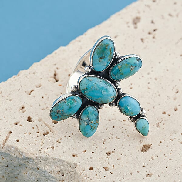 Shop Lc Santa Fe Style Kingman Turquoise 18 Ctw Dragonfly Ring In Sterling Silver