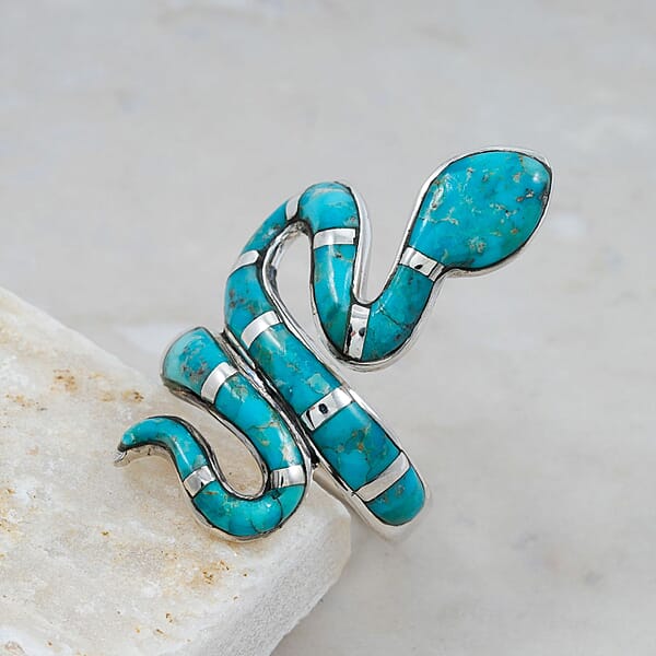 Shop Lc Santa Fe Style Kingman Turquoise 2.10 Ctw Ring In Sterling Silver