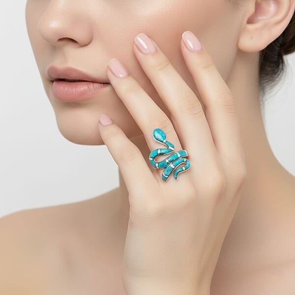 Shop Lc Santa Fe Style Kingman Turquoise 2.10 Ctw Ring In Sterling Silver