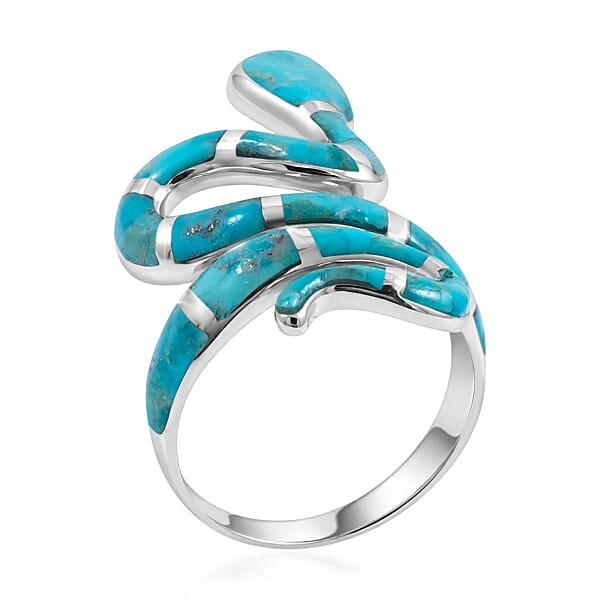 Shop Lc Santa Fe Style Kingman Turquoise 2.10 Ctw Ring In Sterling Silver