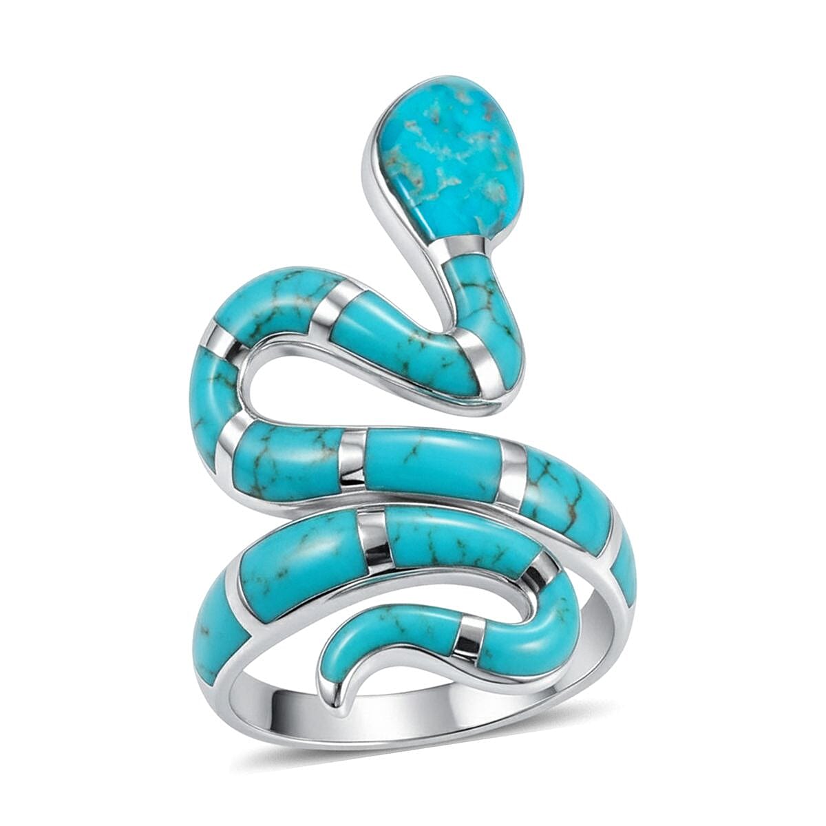 shop lc Santa Fe Style Kingman Turquoise 2.10 ctw Ring in Sterling Silver