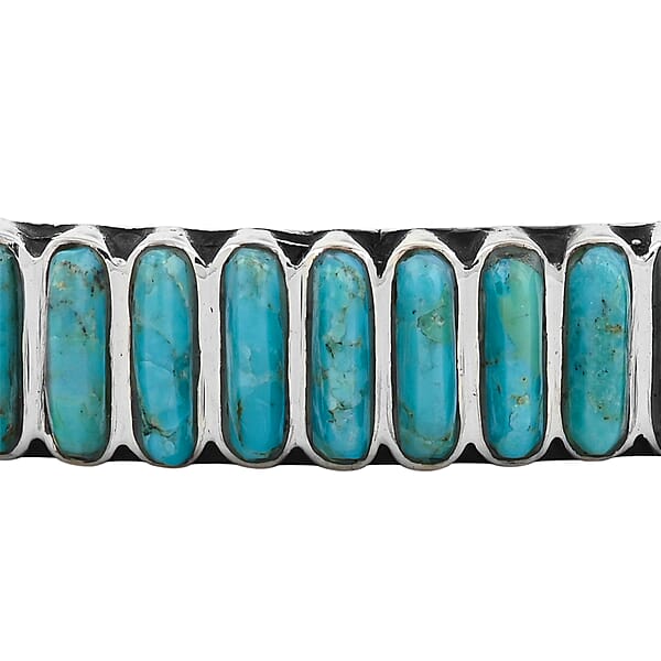 Shop Lc Santa Fe Style Kingman Turquoise 24 Ctw Bracelet In Sterling Silver (7.00 In)