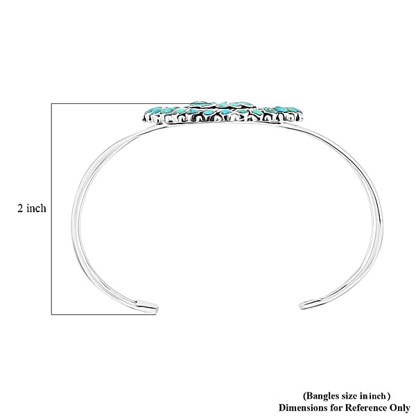Shop Lc Santa Fe Style Kingman Turquoise 4.20 Ctw Bracelet In Sterling Silver (Adjustable)