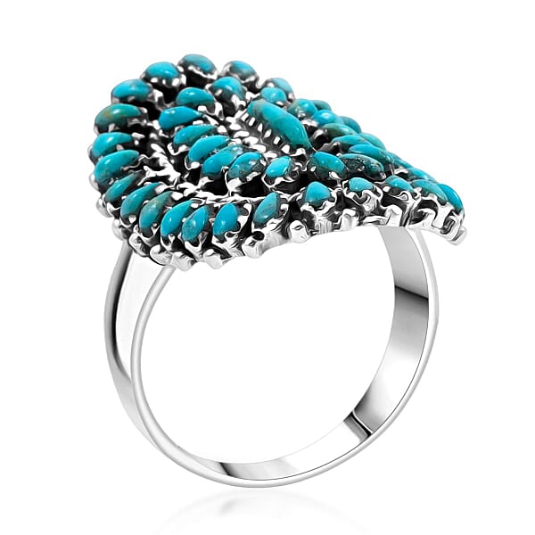 Shop Lc Santa Fe Style Kingman Turquoise 4.40 Ctw Ring In Sterling Silver