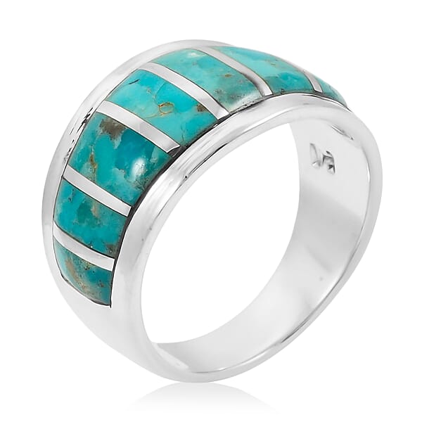 Shop Lc Santa Fe Style Kingman Turquoise 8.00 Ctw Ring In Sterling Silver