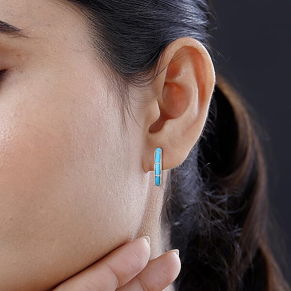 Shop Lc Santa Fe Style Kingman Turquoise Earrings In Sterling Silver Boho Western Turquoise Jewelry For Women Silver Earrings (7.50 In) 1.50 Ctw