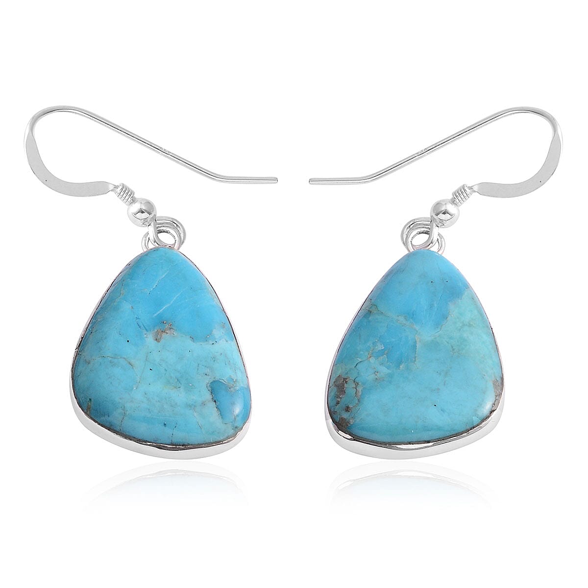 shop lc Santa Fe Style Kingman Turquoise Earrings in Sterling Silver 5.25 ctw