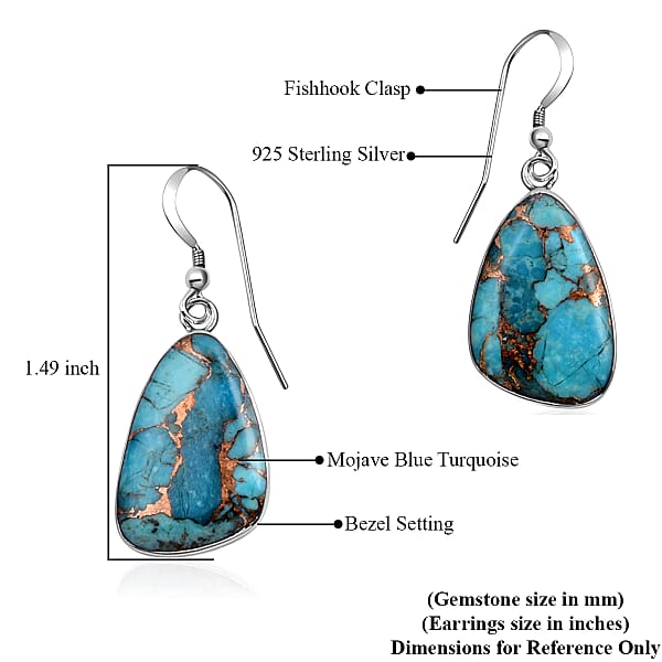 Shop Lc Santa Fe Style Mojave Blue 18.00 Ctw Earrings In Sterling Silver Silver Solitaire Dangle Earrings Silver Jewelry For Women