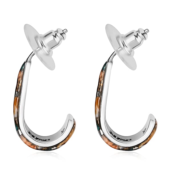 Shop Lc Santa Fe Style Spiny Turquoise 2.00 Ctw Earrings In Sterling Silver