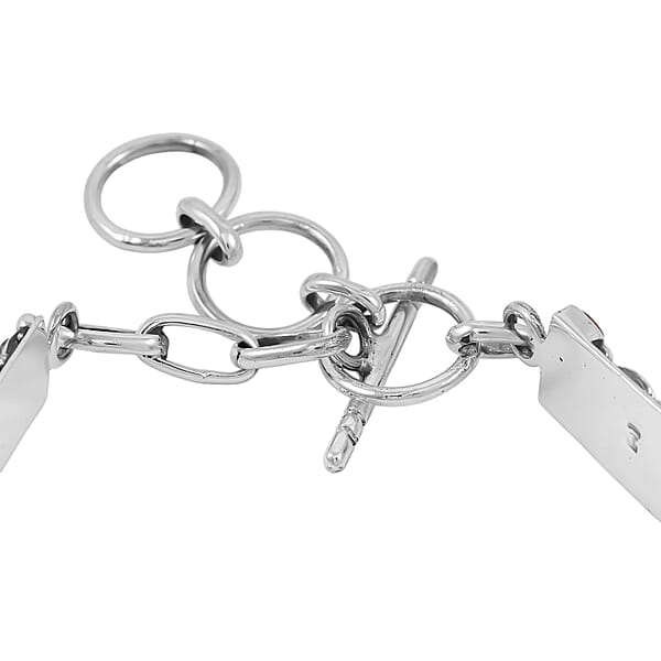 Shop Lc Santa Fe Style Spiny Turquoise 37.50 Ctw Mosaic Legacy Bracelet In Sterling Silver (6.50-7.50In)