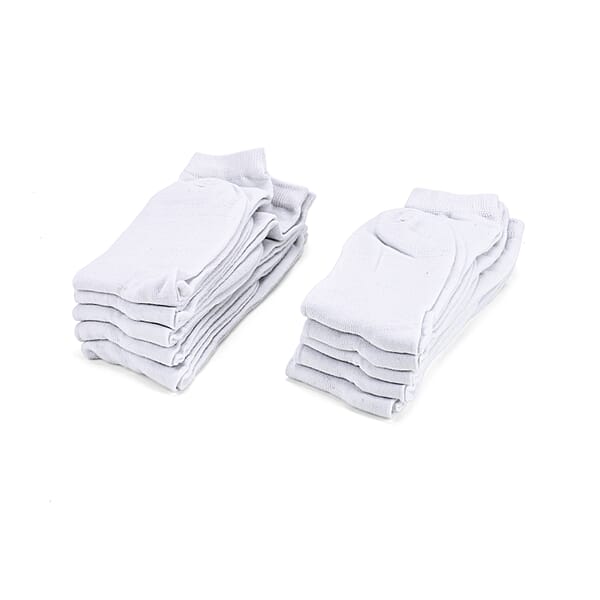 Shop Lc Set Of 10 Pairs 97% Polyester And 3% Spandex Kneehigh Socks - White