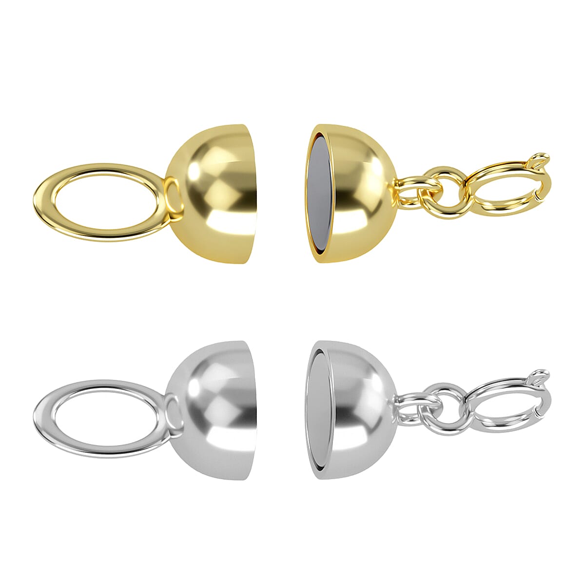 shop lc Set of 2 - 10K White and Yellow Solid Gold Magnetic Lock (1.56 g)