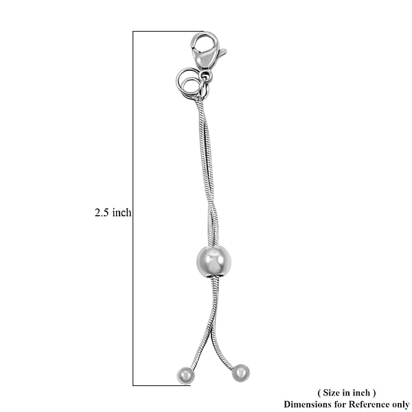 Shop Lc Set Of 2 9mm Lobster Lock With 2 Inch Snake Extender Chain 6mm Adjusting Beads In Rhodium Over Stainless Steel