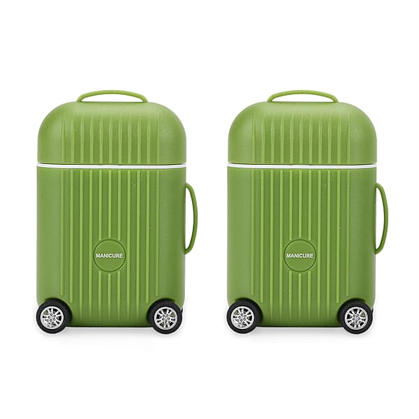 Shop Lc Set Of 2 Compact 8pc Mini Travel Case Nail Kit - Green