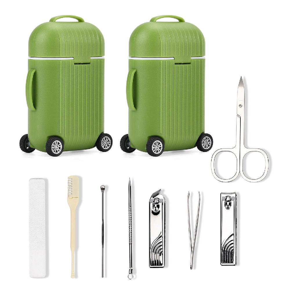 shop lc Set of 2 Compact 8pc Mini Travel Case Nail Kit - Green