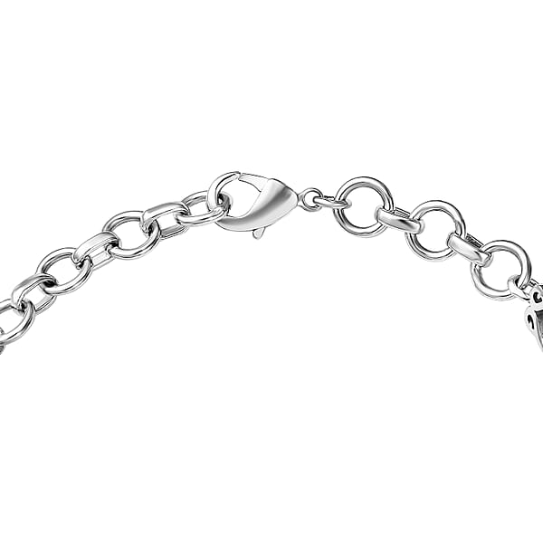 Shop Lc Set Of 2 Karis Connemara Marble And White Zircon 29.10 Ctw Hoop Earrings And Bracelet (7.25In) In Platinum Bond