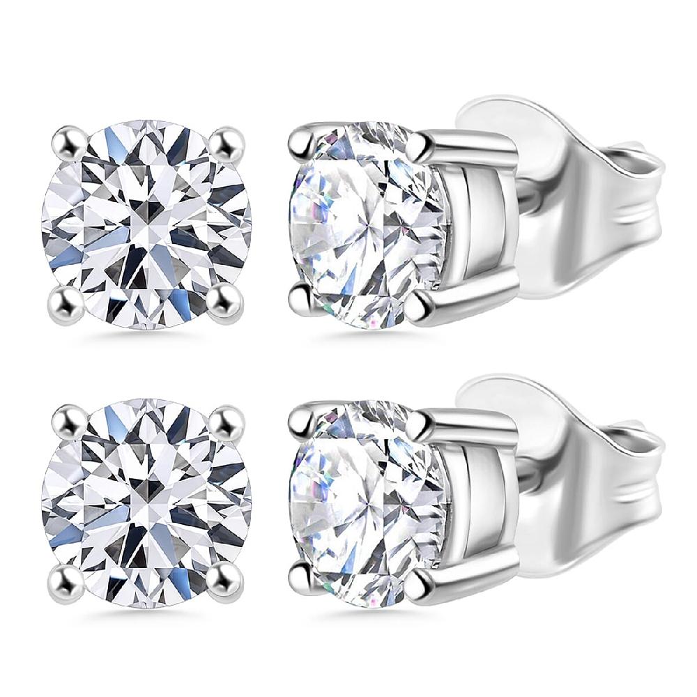 shop lc Set of 2 Luxuriant Lab Grown Diamond G-H SI 2.00 ctw Stud Earrings in Platinum Over Sterling Silver