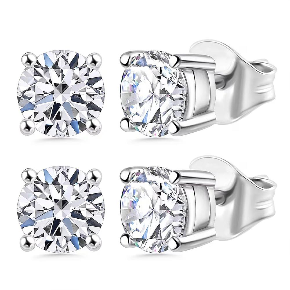 shop lc Set of 2 Luxuriant Lab Grown Diamond G SI1 2.00 ctw Solitaire Stud Earrings in 14K White Gold